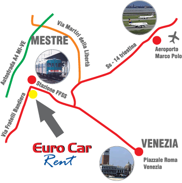 vicino Aeroporto Marcopolo di Venezia (Tessera), Stazione FS Mestre, Venezia Piazzale Roma